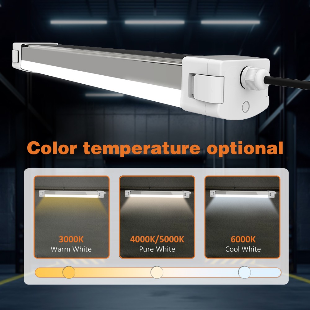IP65 2FT 4FT 5FT Warehouse 40W Commercial Waterproof LED Tri-Proof Batten Light Linear Tube Aluminum Body