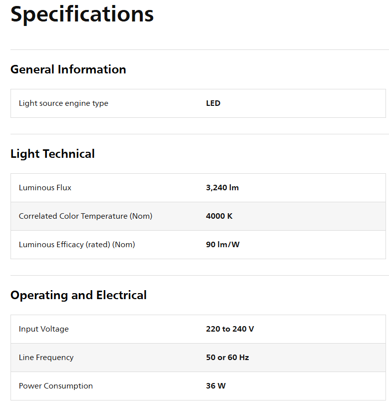 Specification 1