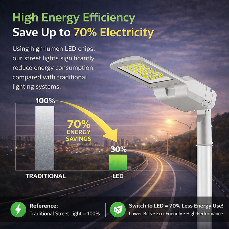 150W LED Street Light for Municipal Road Lighting IP66 170lm/W AC Outdoor Street Lamp UKCA Energy Saving