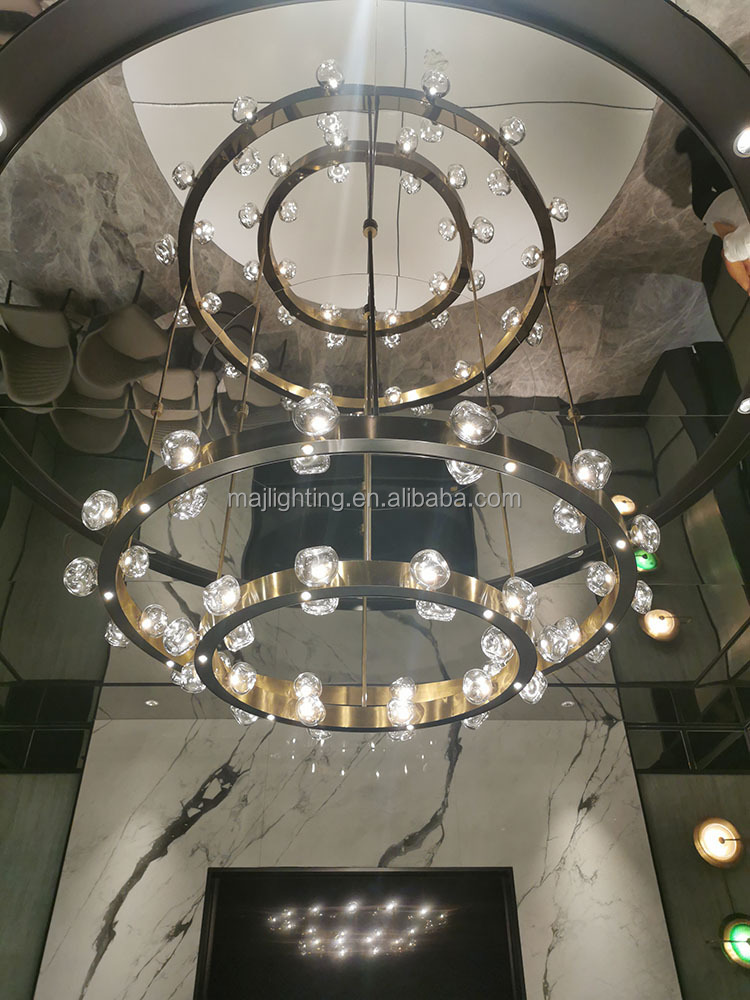 Modern Oval Stainless Steel Chandelier