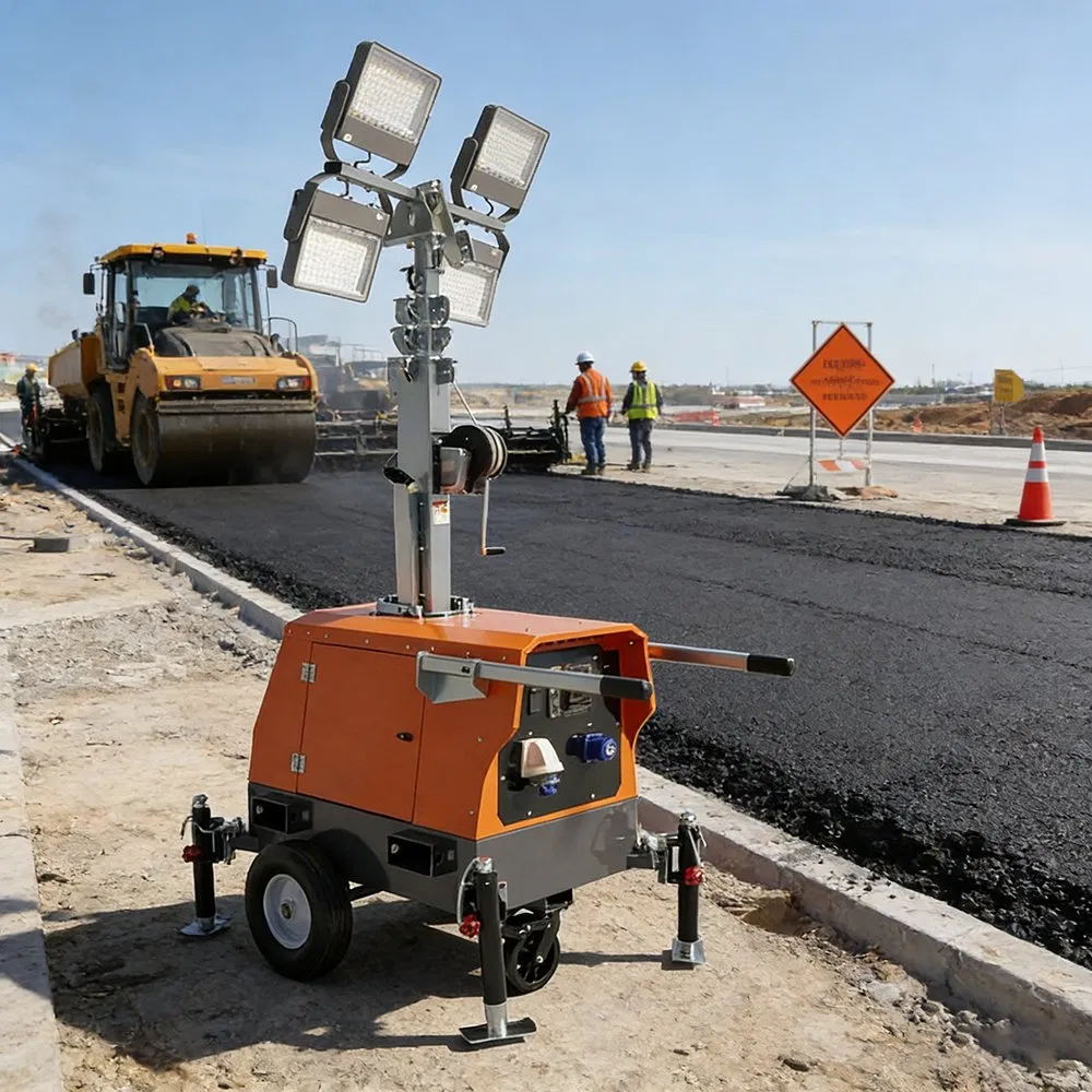 Plug-in Mobile Lighting Tower for Mining Site and Industrial Facility Night Operations