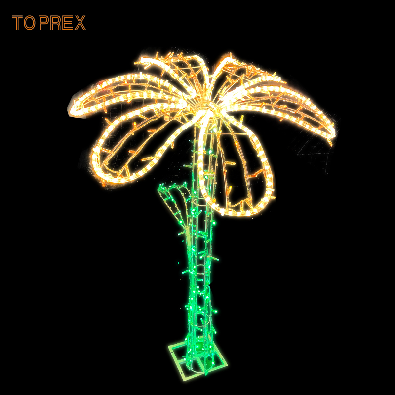 Toprex Commercial Center Christmas Decorations Extra-Large Flower Outdoor Garden LED Light Displays Lighting