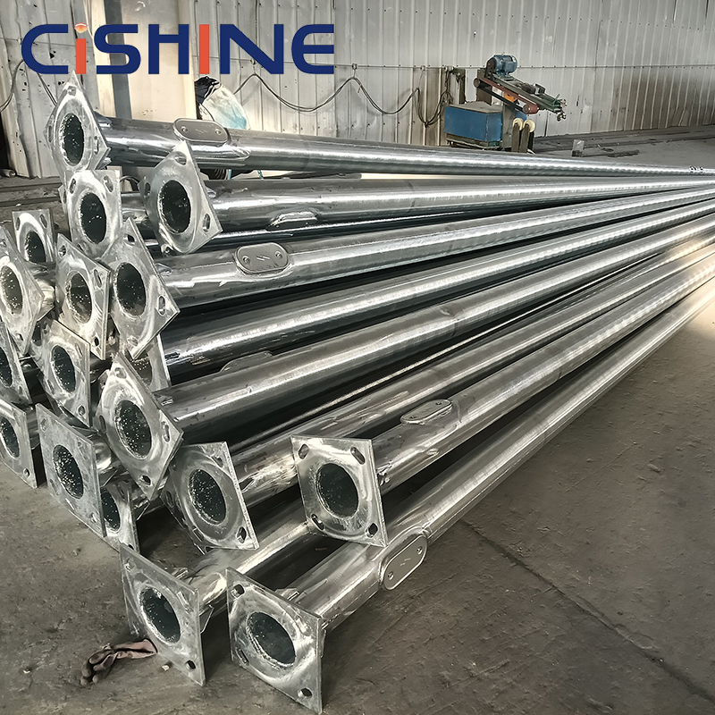4m 5m 6m 7m 8m 9m Outdoor Customized Garden Steel Hot Dip Galvanized Octagonal Conical Lamp Solar Street Light Poles Post Price