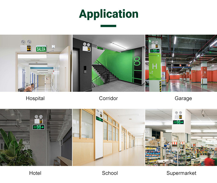 Emergency Exit Sign Lights Rechargeable Double Head Lighting Emergency Integrated Led Emergency Exit Sign Light