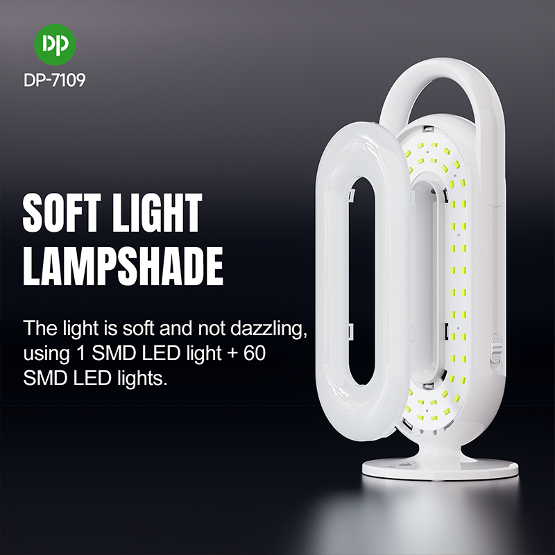 SMD LED Rechargeable Ring Emergency Light Camping Light Night Light Touch Switch Solar Charging with Handle