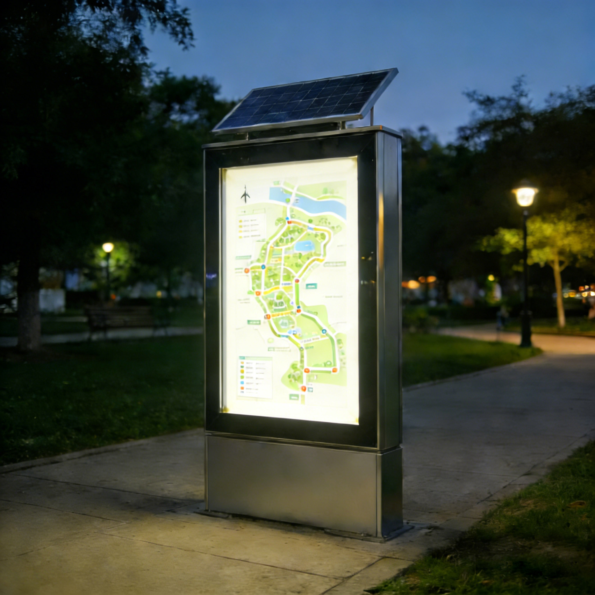 Customization Outdoors Solar Light Box Scrolling Board Light Box Solar Power Supply Used For Outdoor Urban Information Promotion