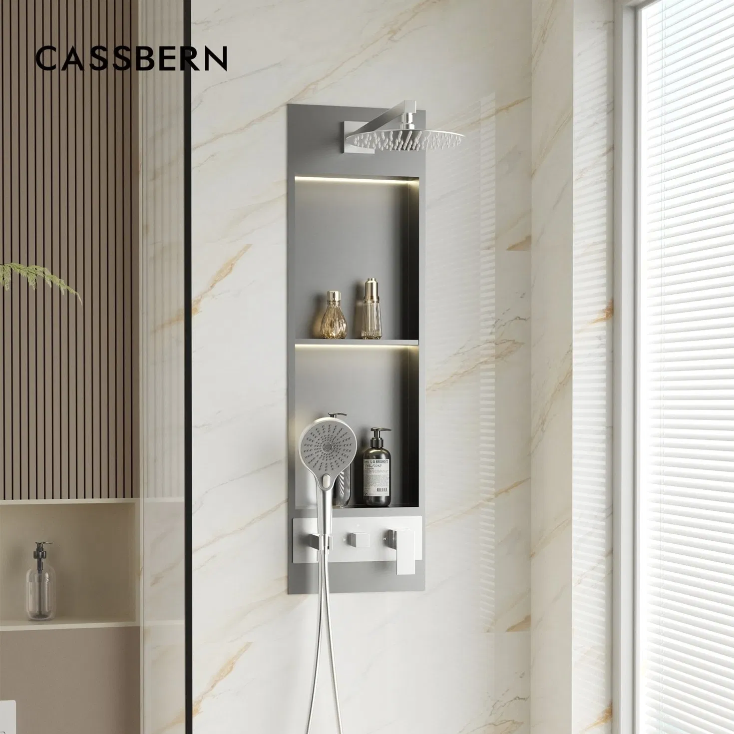 Multi Color Modern Niche Shower Head Cleaning System for Bathroom