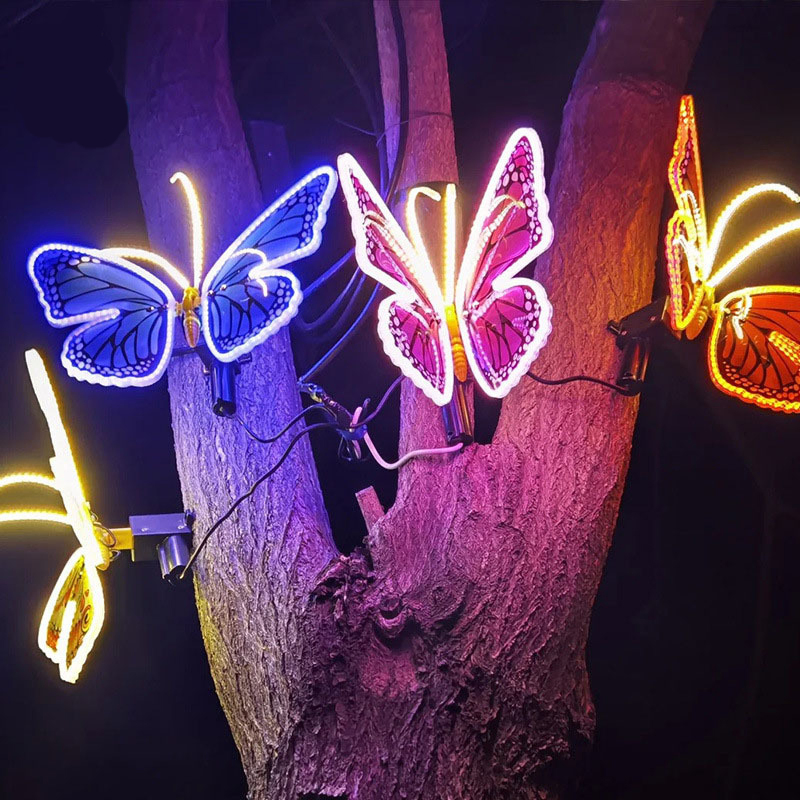 Christmas Holiday Event Planning Creative Products Outdoor IP65 LED Lighted Butterfly Villa Landscape Cheap Decorations Lighting