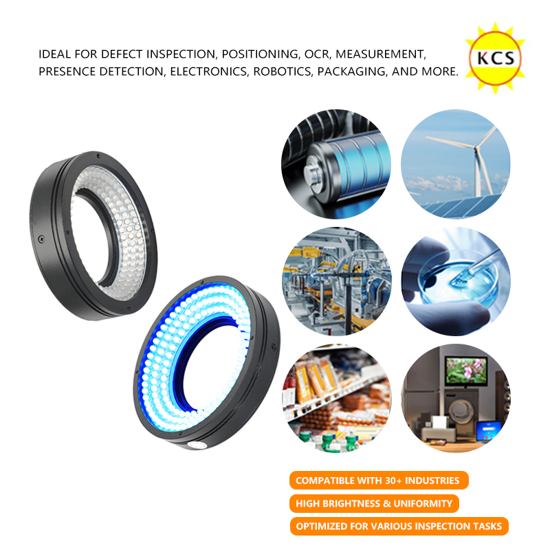 Machine Vision Ring Light Adjustable Brightness LED Industrial Ring Illuminator for PCB FPC Optical Automated Inspection System