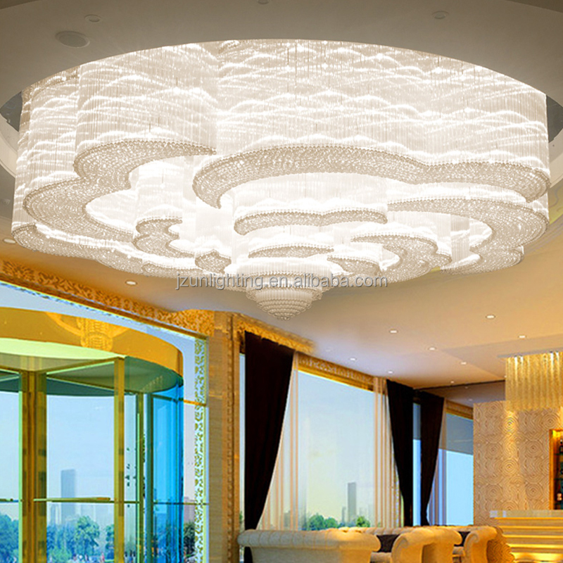 Custom Project Crystal Chandelier Energy Saving Remote Control Hotels Lobby Conference Hall Club Reception Villa Lighting