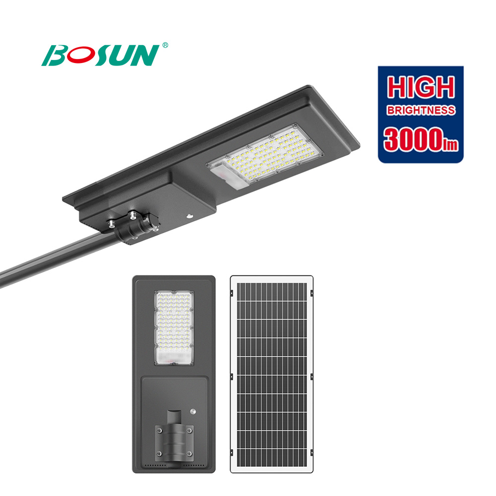 High Lumens Waterproof Outdoor IP65 All in One Solar Street Light for Highway Road Street Usage Long Life-span Solar Light