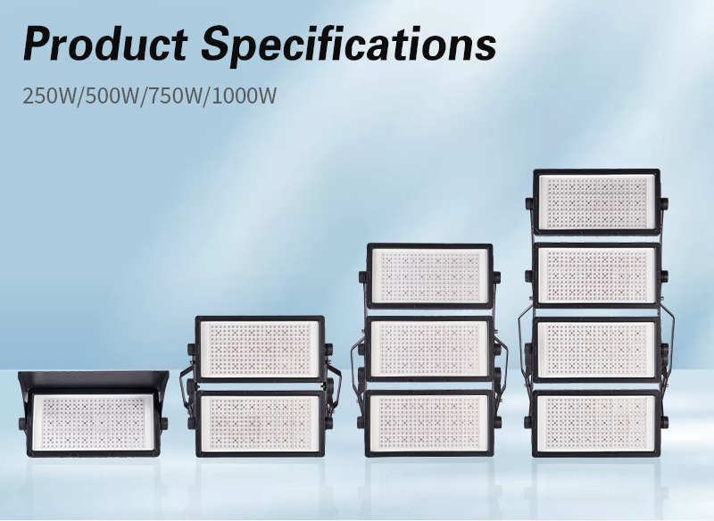 Aluminum Body IP65 Protection High Power 1000W Foldable LED Projector Lights Detail