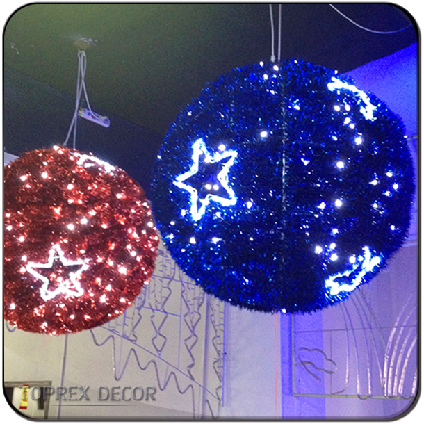 Toprex Decorative Night Lights LED Christmas Ball Ornaments Round Glass Decorations Lighting