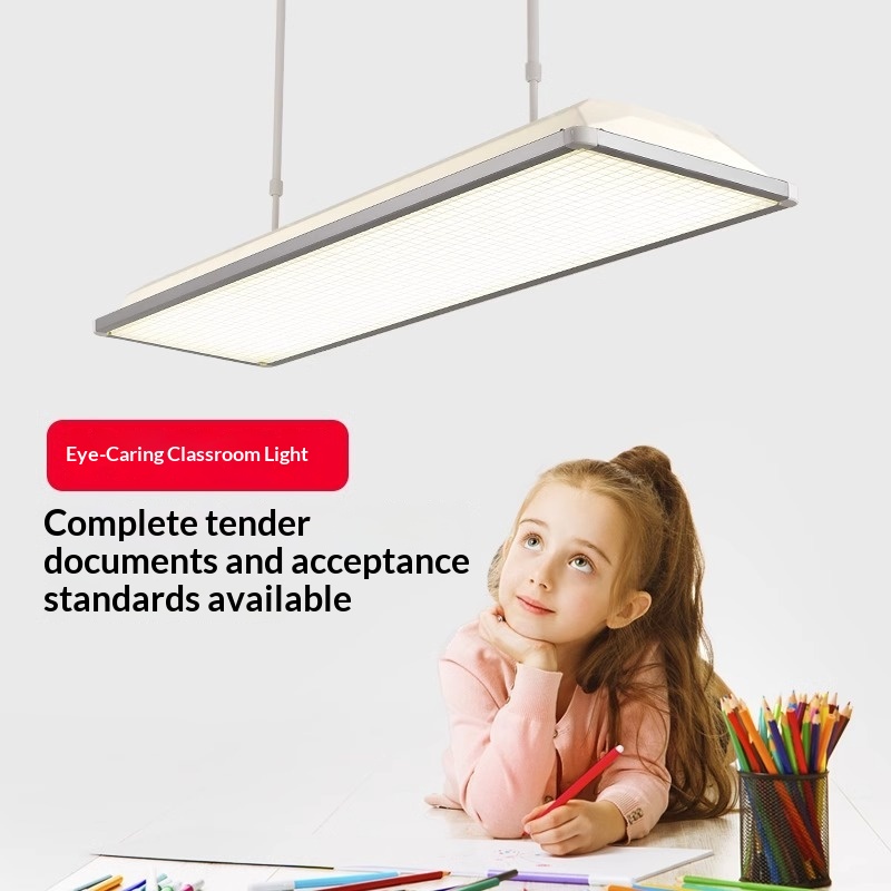 New National Standard Aluminum LED Classroom Light Eye Protection Blackboard Light Training Education Anti-Glare Chandelier