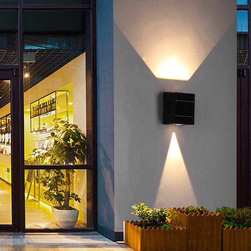 Modern Outdoor Waterproof Wall Lights Up Down Solar Power Led Fence Wall Mount Lights