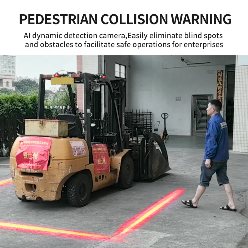 bluespot tail laser led zone red light warning pedestrian blue spot safety camera ai forklift collision avoidance system