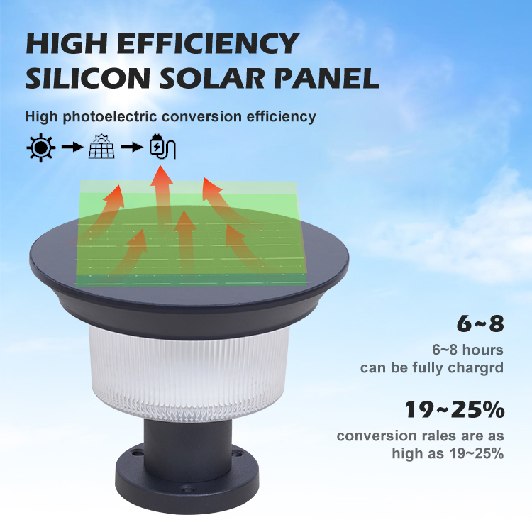 Outdoor Ip65 Waterproof Solar Powered Garden Post Lights Led Pillar Light Park Landscape Solar Lawn Lamp