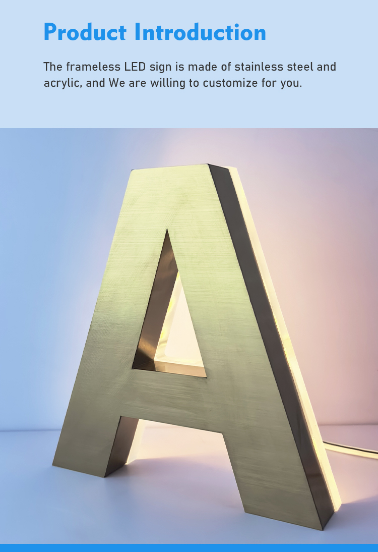 Metal Backlit Signs Led Illuminated Light Sign
