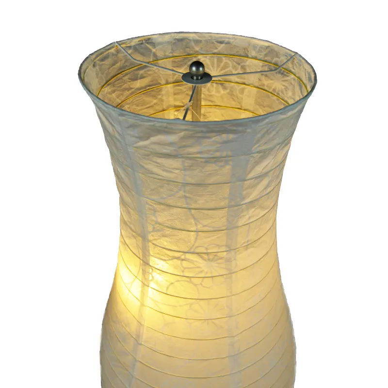 Modern Indoor Hotel Decorative Bottle Shape White Collapsible Paper Standing Floor Lamp Lighting - Angle 3