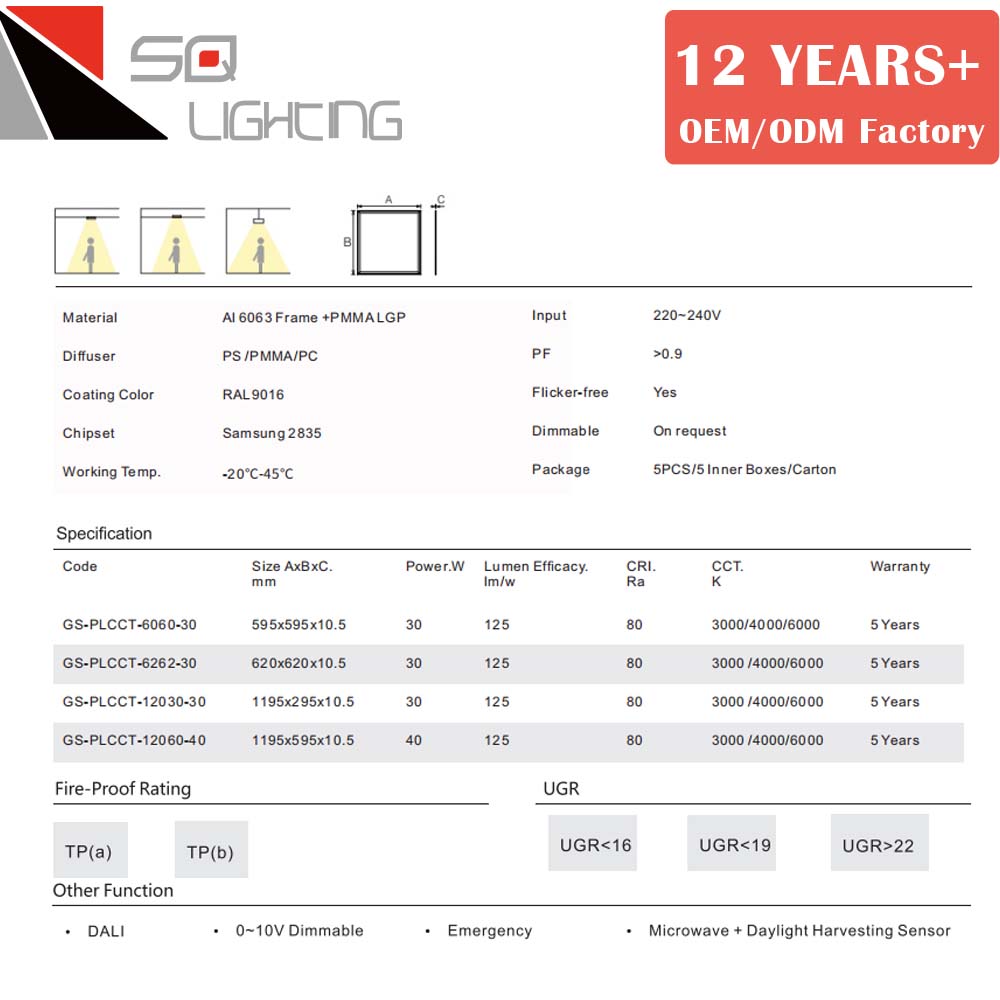 Smart Control BLE Zigbee Wi-Fi Project Use 5 Years Warranty Tunable D4i Workspace Circadian Lighting System