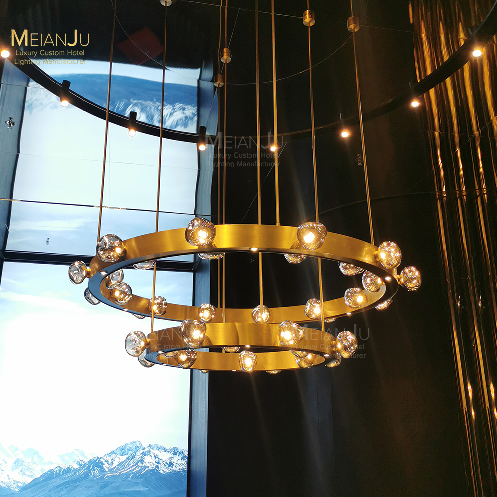 Modern Oval Stainless Steel Chandeliers &amp; Pendant Lights Warm White Professional Installation for Hotels &amp; Restaurants
