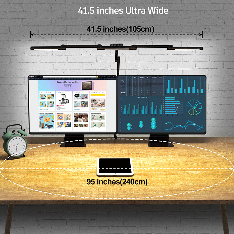 Luxury Office Home Hotel Reading Room Design Monitor Desktop Screen Swing Arm Metal Led Desk Lamp Table Light