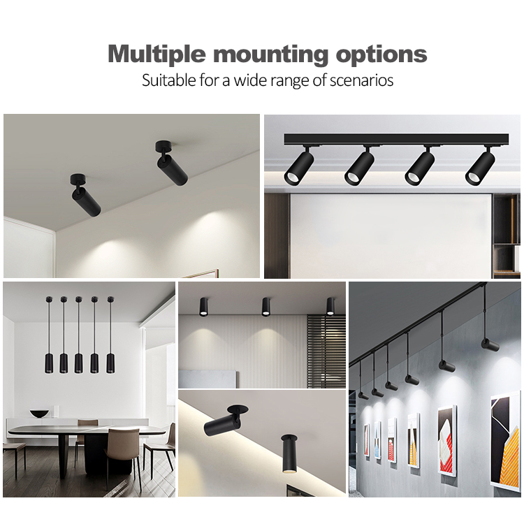 Modern Dimmable Hanging LED Spotlight Recessed COB Down Light Rail Magnetic Track Spot Light Surface Mounted Ceiling Downlight