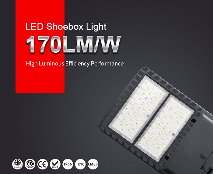 Various Bracket Design Area Lighting Shoebox Luminaria LED Parking Area Light 160lm/w IP66 LED Urban Light with Multi Bracket