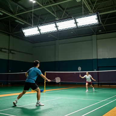 Aluminum Anti-Glare 6000K Daylight LED Sports Stadium Lighting 90 Beam Angle Dimmable for Tennis Badminton Pickleball Courts