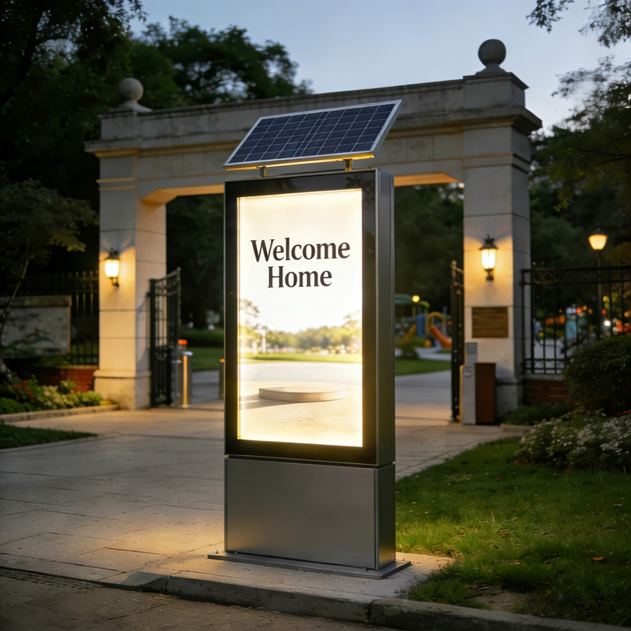 Customization Outdoors Solar Light Box Scrolling Board Light Box Solar Power Supply Used For Outdoor Urban Information Promotion