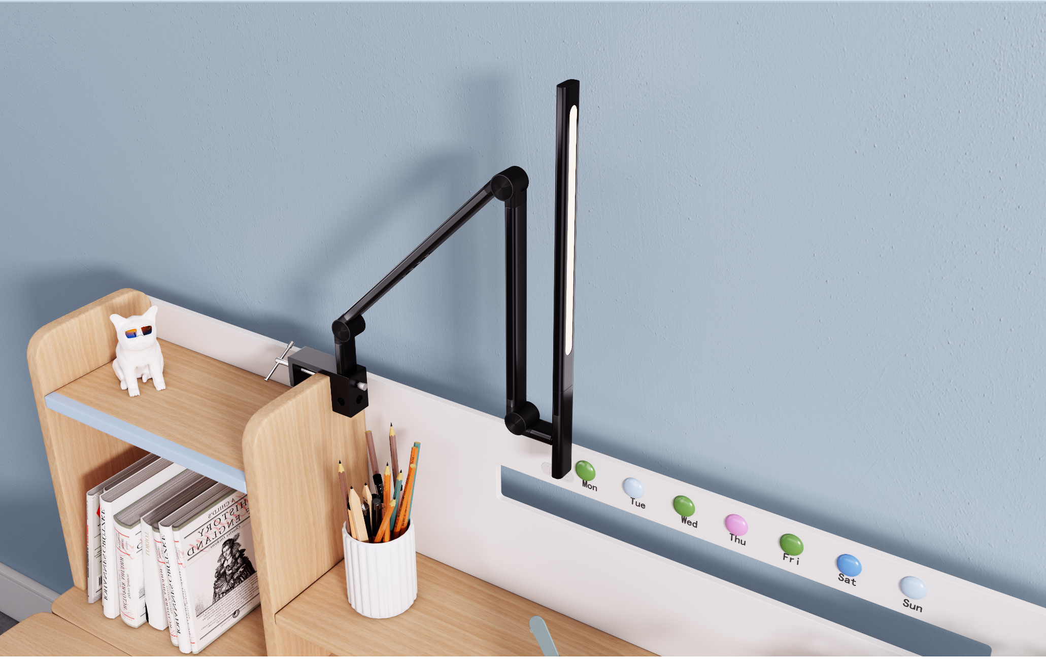Aluminium Contemporary Touch/Remote Dimmable Colour-Adjustable AC E26 Reading Lighting Foldable Dual-Light Desk Memory/Timer