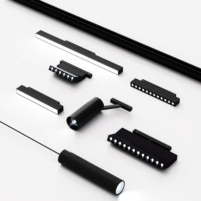 Aluminum Store Merchant Uses a Magnetic Lighting System With Led Track Spotlights