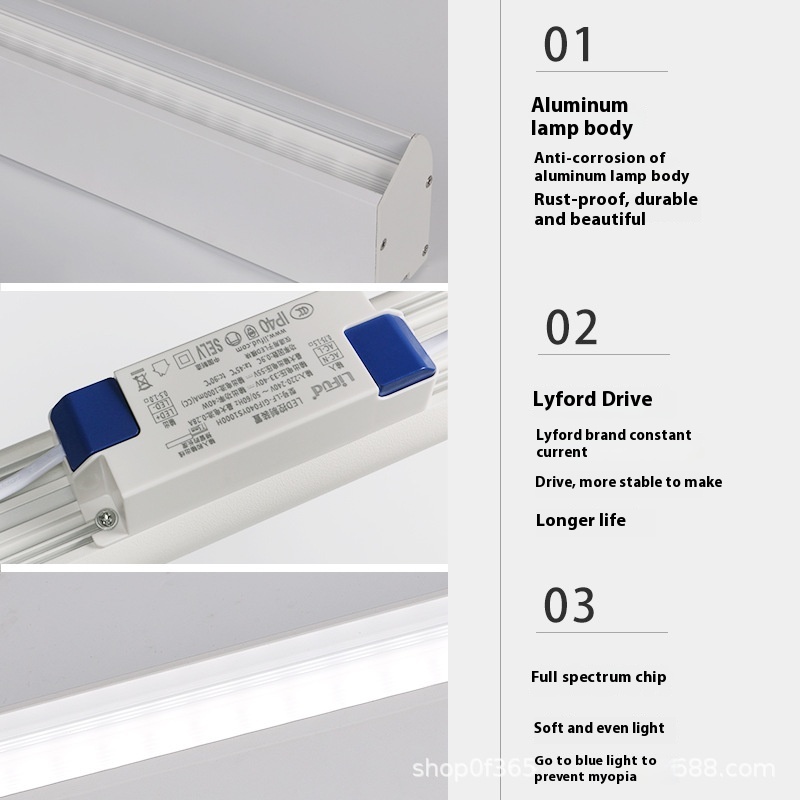Campus Grid Classroom LED Light Blackboard Desk Hanging Light Eye Protection Jie Neng Tong Model Educational Lighting for Middle