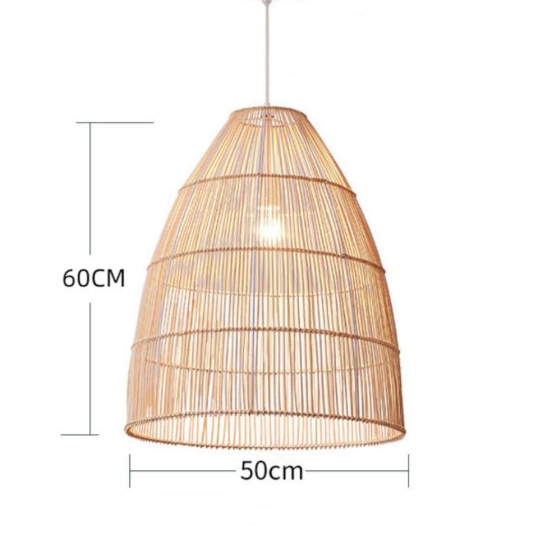 Rattan Ceiling Light Suitable for Hospitality and Commercial Spaces with Durable Structure and Warm Ambient Lighting