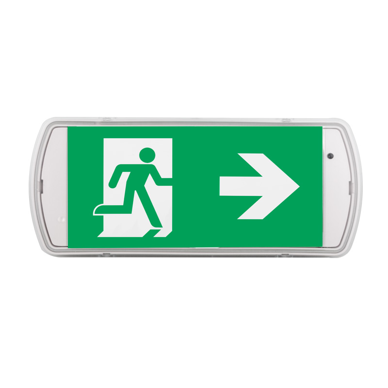 IP65 Waterproof Plastic LED Emergency Exit Light Wall Mounted Recessed High Performance Emergency Lighting System Sign 4-Year