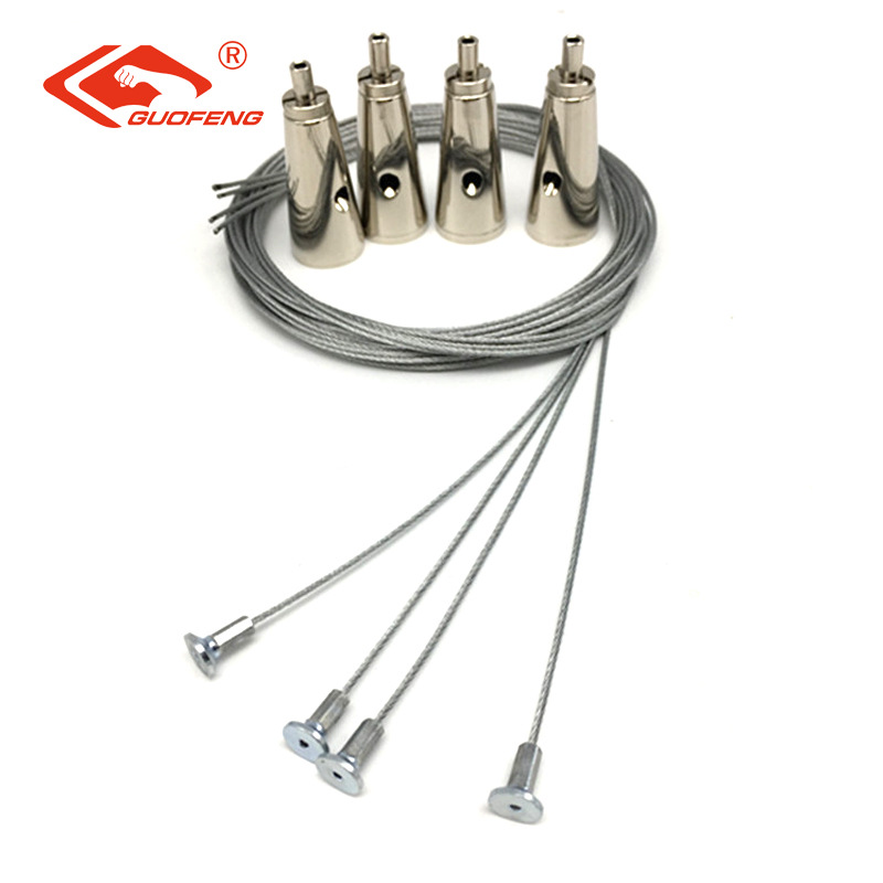 Factory Direct Adjustable Height Wire Hanging Lamp Light Panel Safety Rope Lined With Lighting Accessories