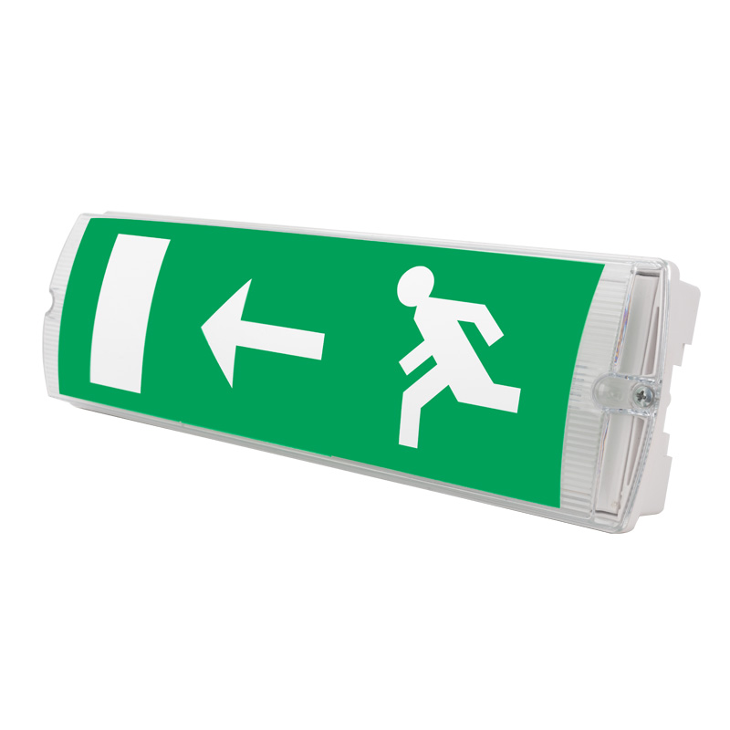 Factory Outlet Waterproof IP65 Rechargeable Hotel Bulkhead Emergency Exit Sign LED Light Plastic 3 Hours Emergency