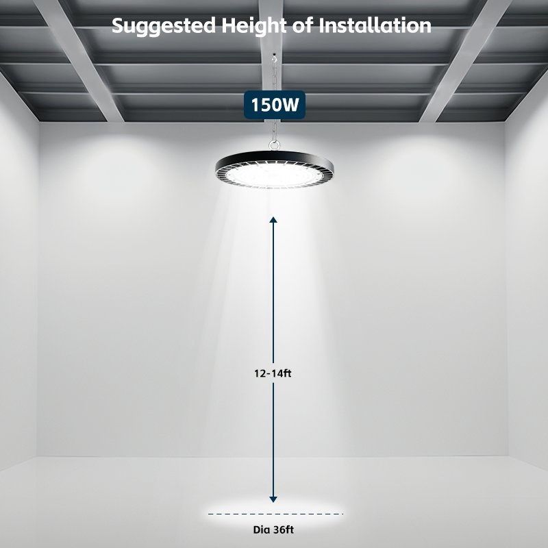 Premium Quality Round UFO LED High Bay Light 150W IP65 Integrated Driver for Industrial Facility Lighting