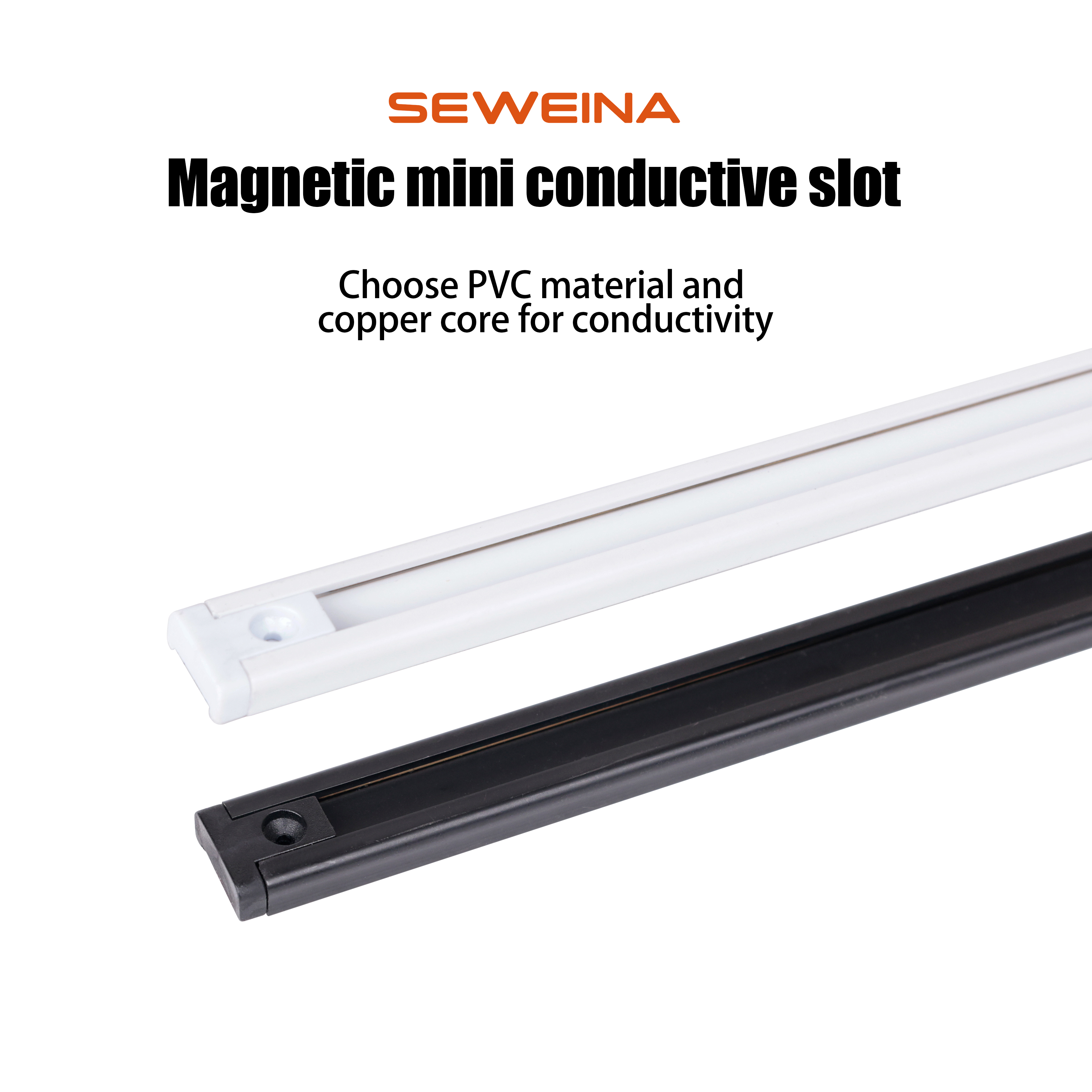 Easy Install Magnetic Conductive Slot Magnetic Suction Type Conductive Trough for Retail Shelf Display Cabinet Lighting System