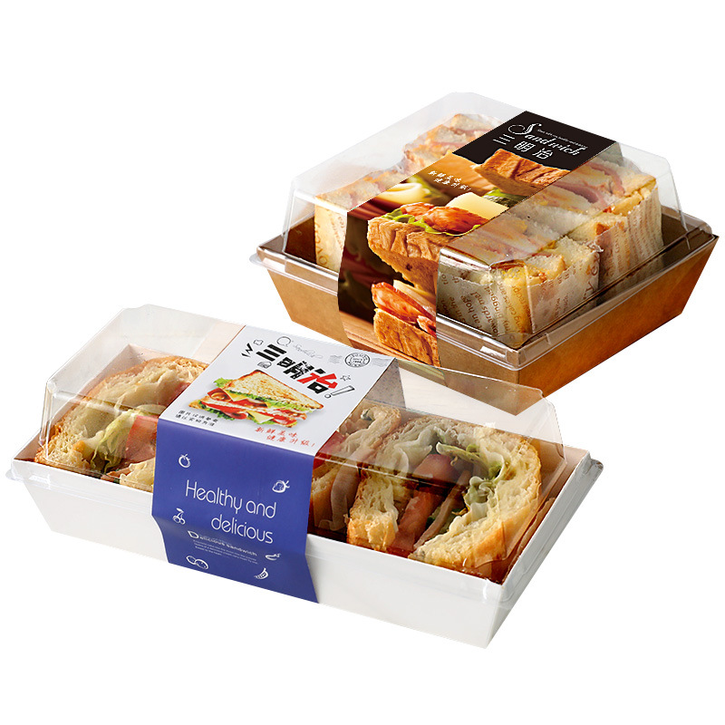 Square Plastic Sandwich Box for Cake Roll, Puff, Meat Floss, Dessert &amp; Mooncake | Disposable Food Packaging Container
