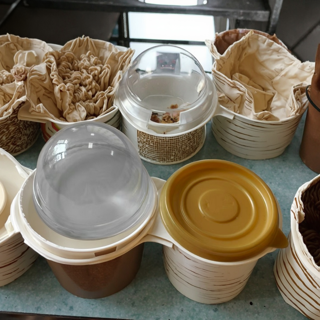 Factory Disposable Food Grade Mini Dome Lid PET Thickened Dessert Box Egg-Yolk Puff Bread Sugar Cake Pastry Packaging Embossing