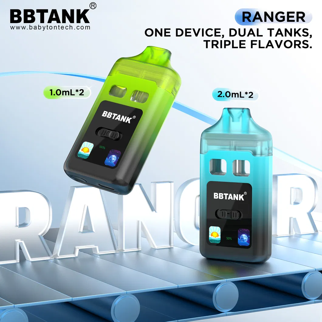 Dual Chamber Disposable Vape Pen Ranger with Customized Screen