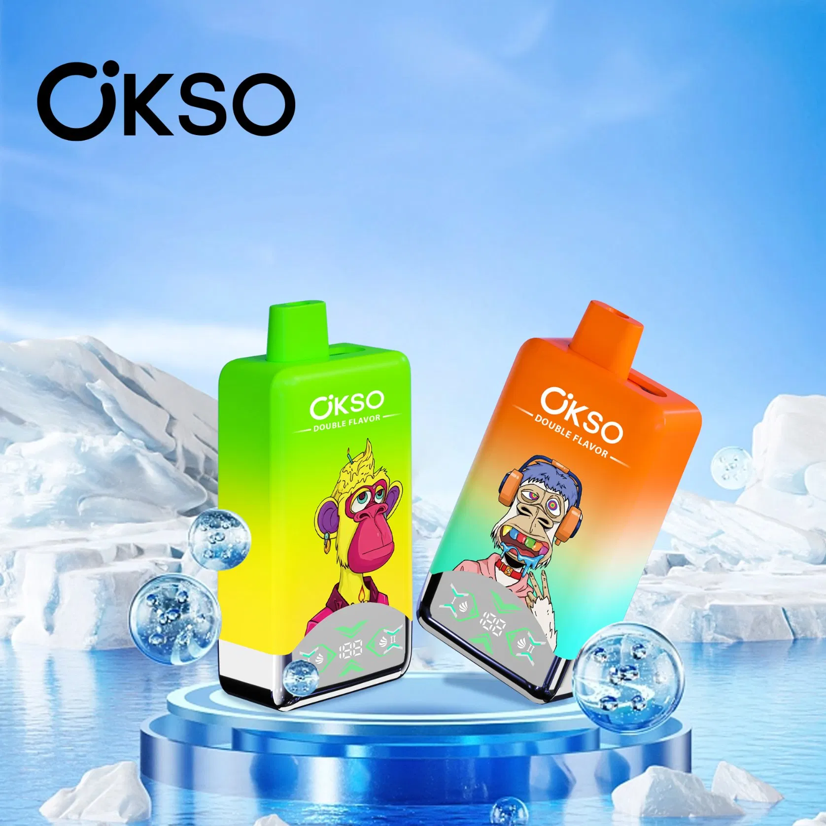 Okso Rechargeable Disposable Vape EU Warehouse Elf Box Dual Flavor Vaper 60000 Puff 50K 60K 2 in 1 Tornado Vaping E Cigarette Wholesale Piece Vape