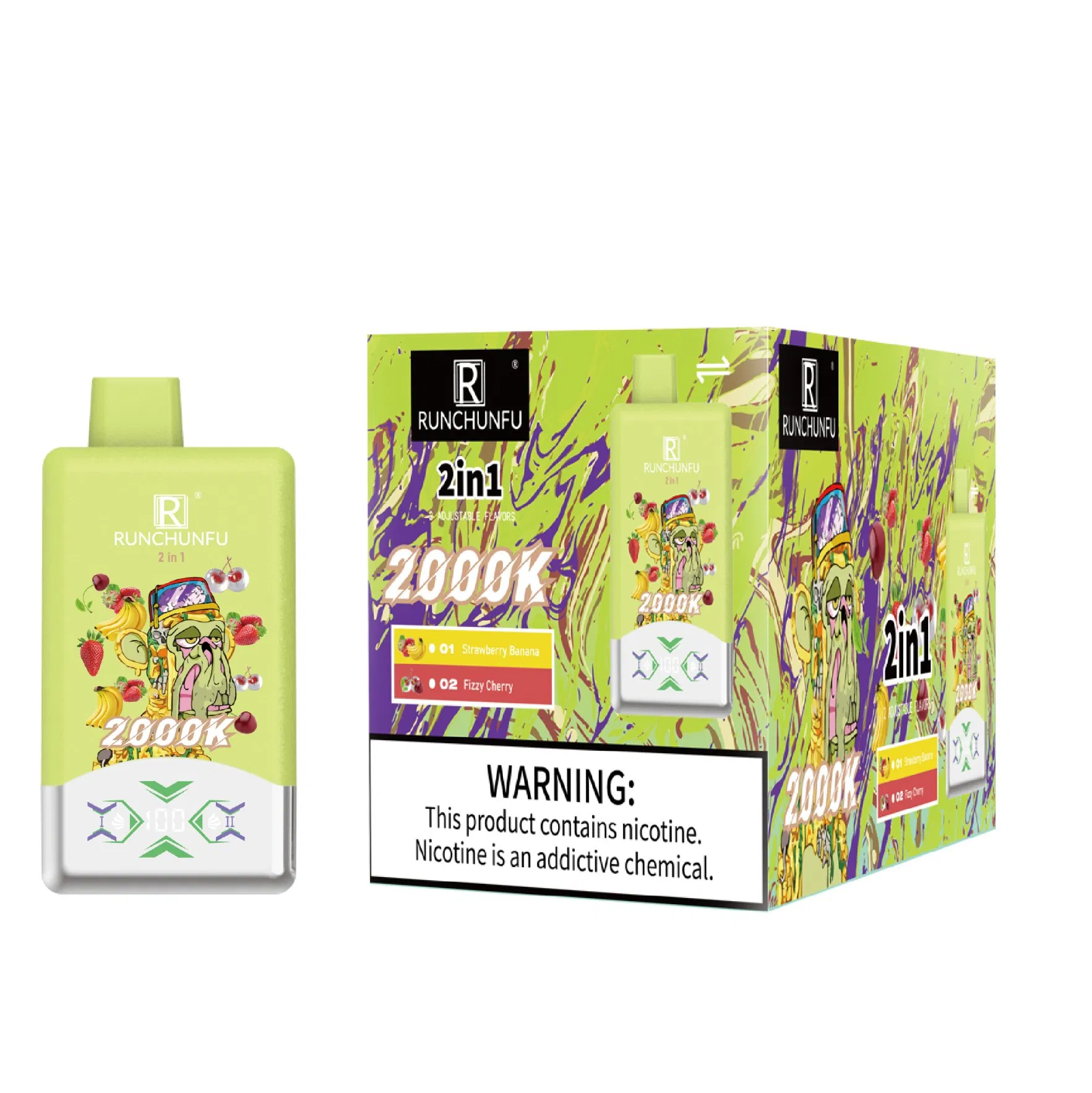 Newest Wholesale Vape Dual Flavors Double Screen Good Price Disposable Tequila Vape 15K Runchunfu 2000K Puffs EU Electronic Cigarette 24000 Puffs Pen Style Vape