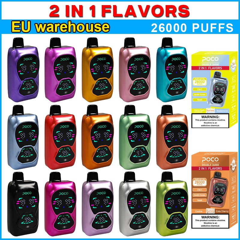 Vaper 2 in 1 Flavors 2025 Wholesale Best Poco Vape Warehouse Germany Dual Flavors Mesh Coils Poco dB26000 Puffs Disposable Vape 26000 Puffs Vaper