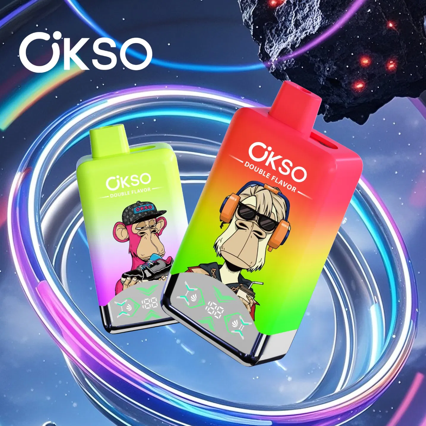Okso Rechargeable Disposable Vape EU Warehouse Elf Box Dual Flavor Vaper 60000 Puff 50K 60K 2 in 1 Tornado Vaping E Cigarette Wholesale Piece Vape
