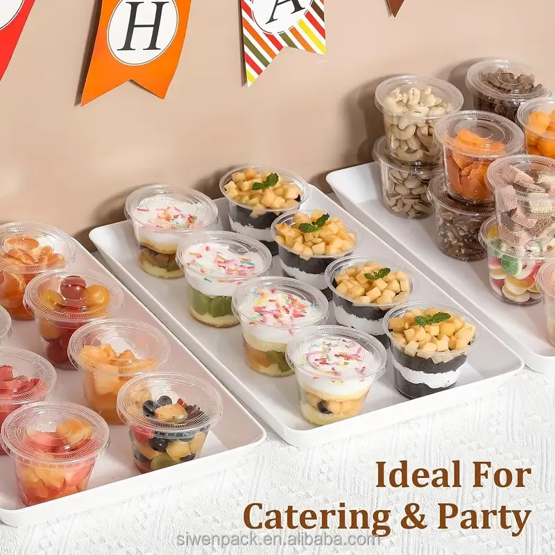Food Packaging Supply Disposable PP Plastic Portion Control Container with Lids Souffl&eacute; Cups Multiple Sizes Available