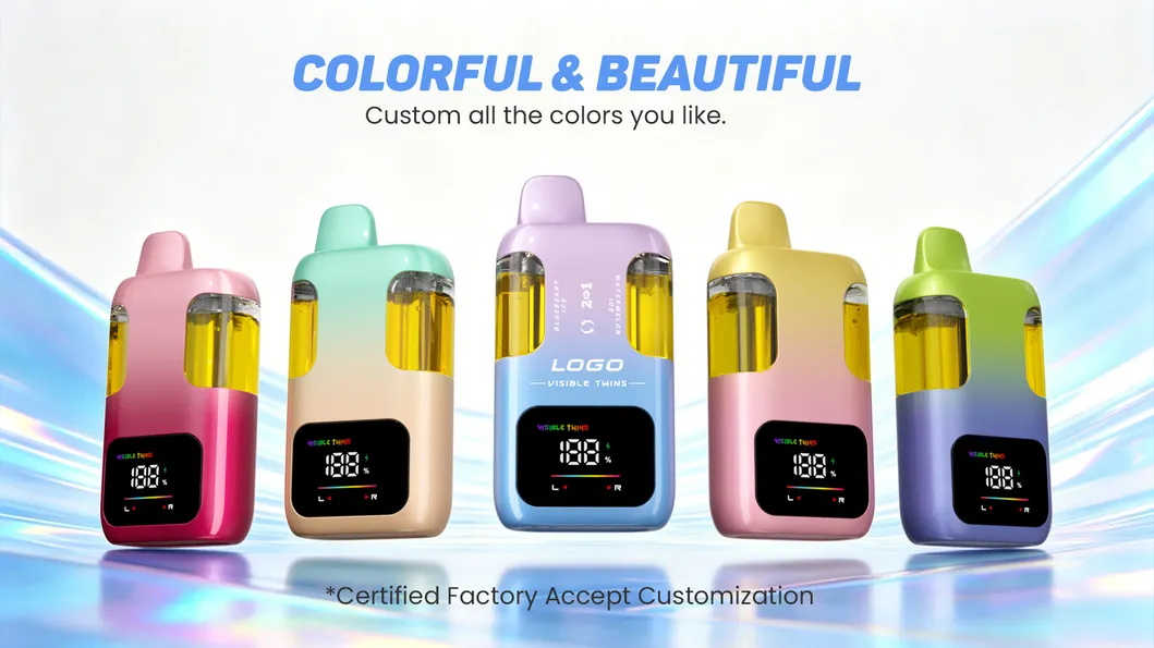Mesii Visible Twins 100K 100000 Puffs Disposable Vape 2in1 Flavours Dual Mesh Coil 15ml+15ml E-Liquid Disposbale Vape