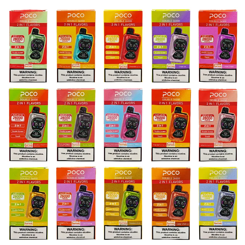 Vaper 2 in 1 Flavors 2025 Wholesale Best Poco Vape Warehouse Germany Dual Flavors Mesh Coils Poco dB26000 Puffs Disposable Vape 26000 Puffs Vaper