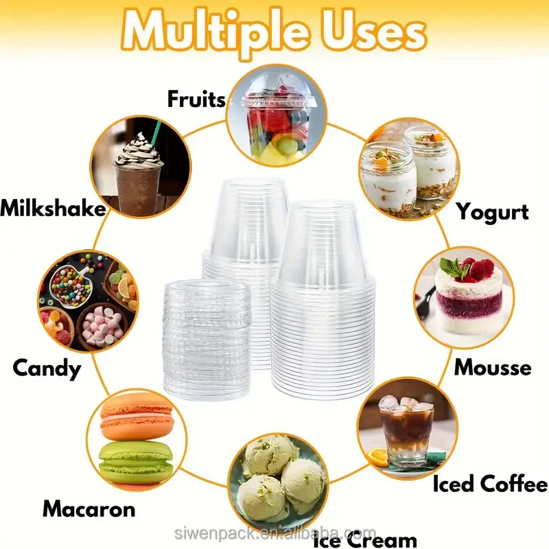 Food Packaging Supply Disposable PP Plastic Portion Control Container with Lids Souffl&eacute; Cups Multiple Sizes Available